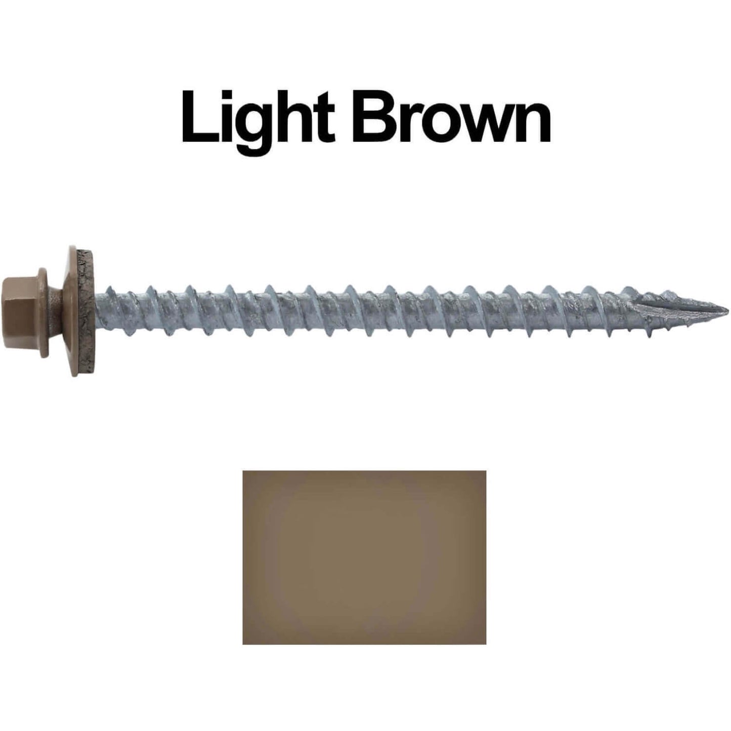 10x2-1/2" Metal Roofing Screw - LIGHT BROWN (CLEARANCE)