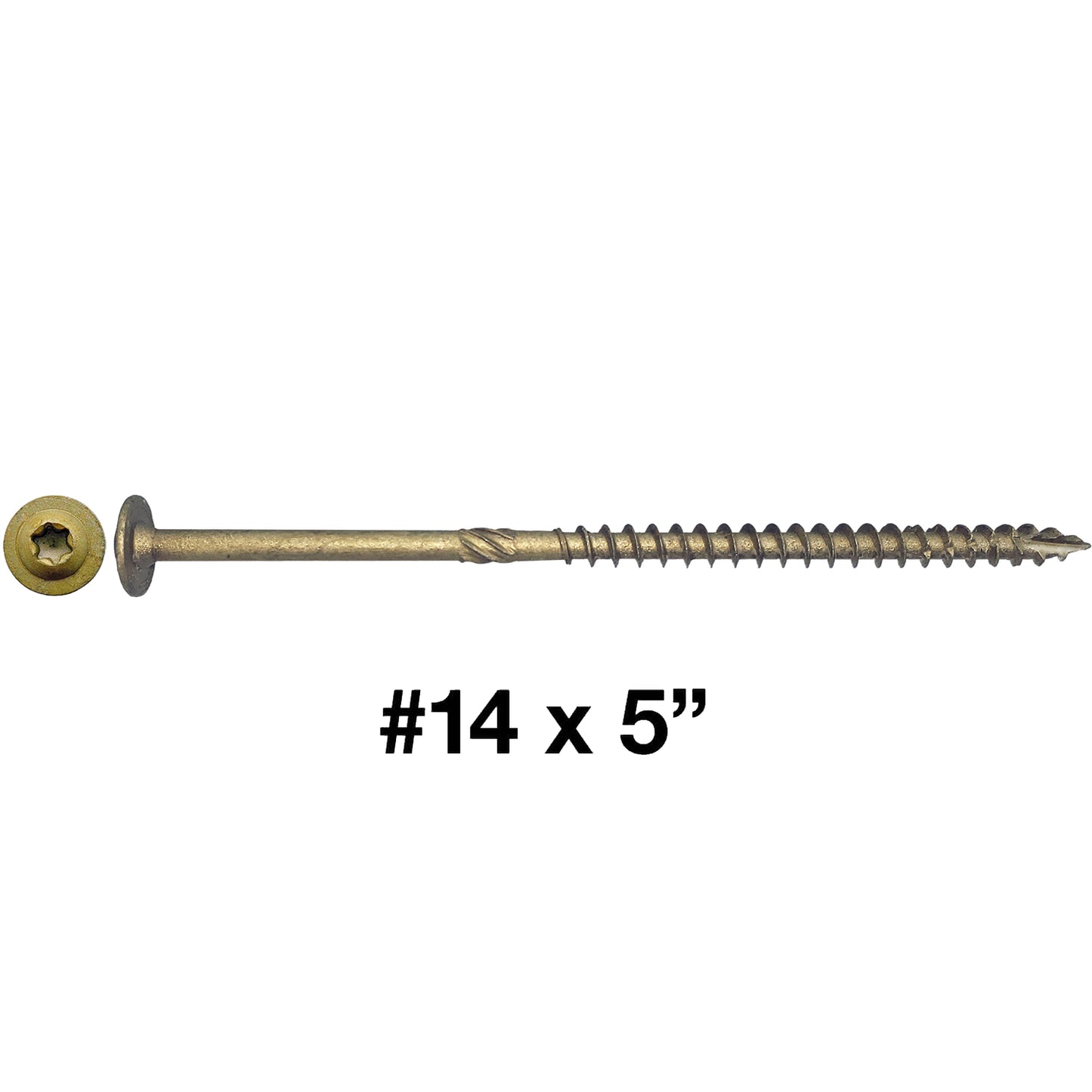 #14 Construction Lag Screws - Exterior Coated Torx/Star Drive Heavy Duty Structural Lag With Modified Truss Washer Head