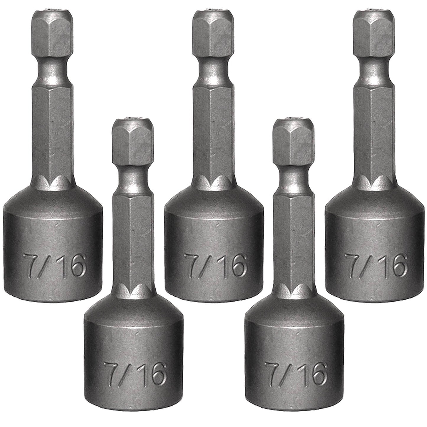 Magnetic Hex Head Driver Bits w/Quick Change Shank - Used for Installing Screws, Nuts, Bolts, etc. - Commonly Used for Metal Roofing Screws