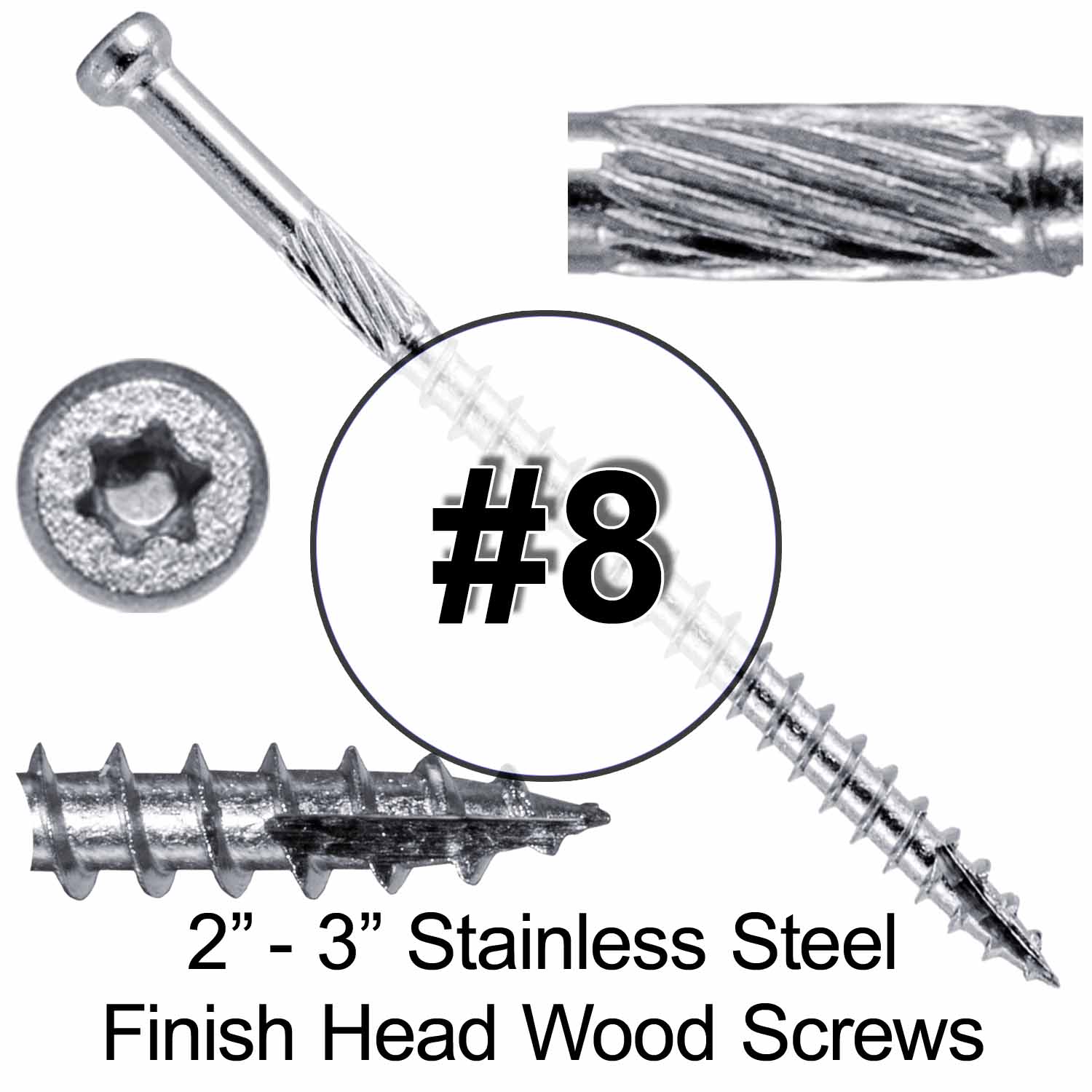 Stainless Steel Finish Wood Screw Marine Grade 316 Exterior And Interi