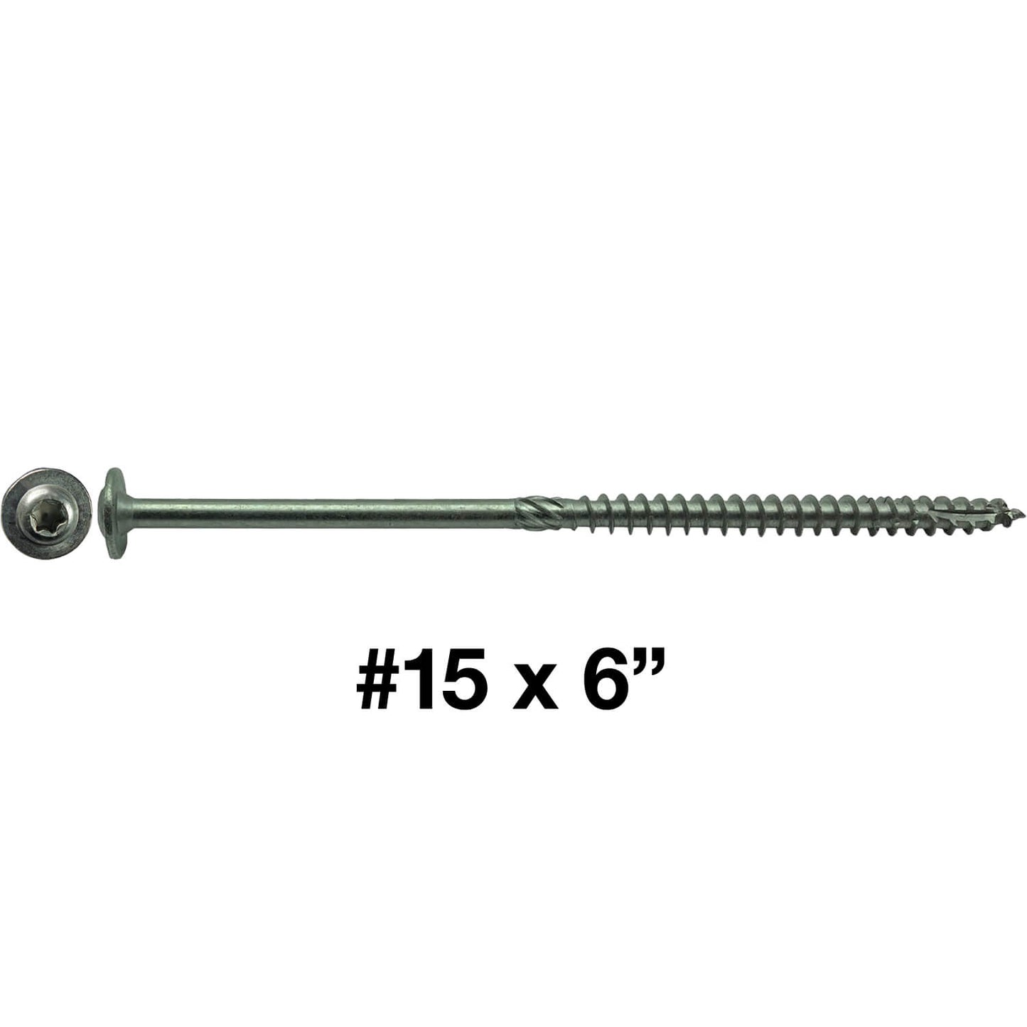 #15 Stainless Steel Construction Lag Screw T-30 Torx/Star Drive Heavy Duty Lag Screw - Modified Truss Washer Head