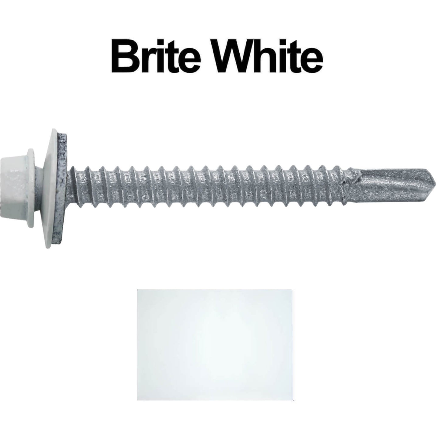 #12 x 2" Metal to Metal Type #3 Metal Roofing Screws - Hex Head Drill Point - 9/16" EPDM Washer.