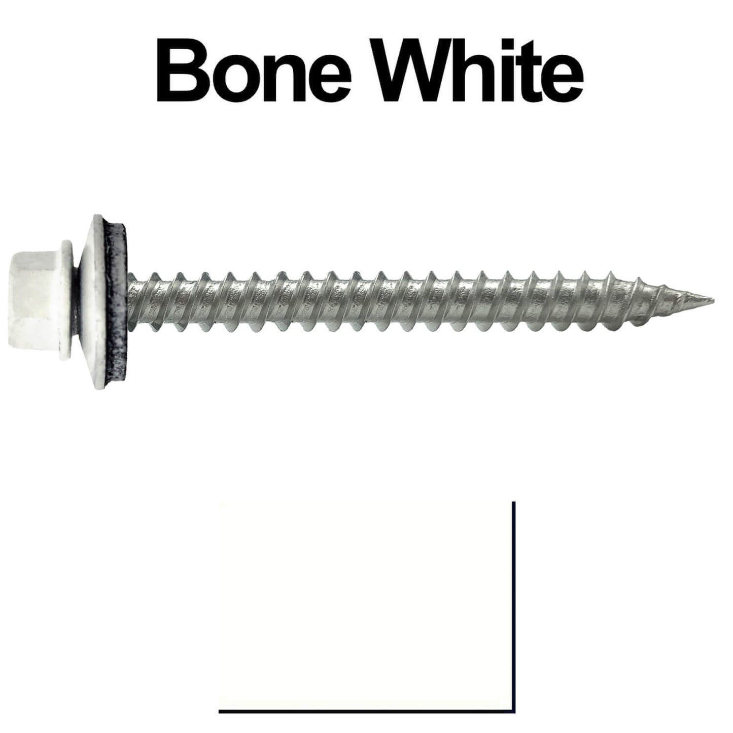 #9 x 2" Stainless Steel Metal Roofing Screws - Hex Washer Head - Self-Piercing (SP) tip metal to wood. EPDM washer. Colored head.