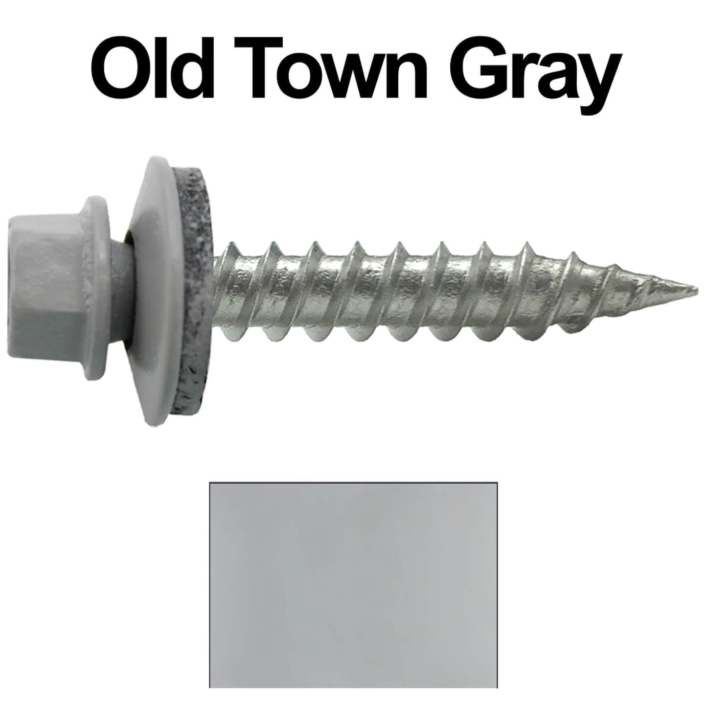 #9 x 1" Stainless Steel Metal Roofing Screws - Hex Washer Head - Self-Piercing (SP) tip metal to wood siding screws. EPDM washer. Colored head.