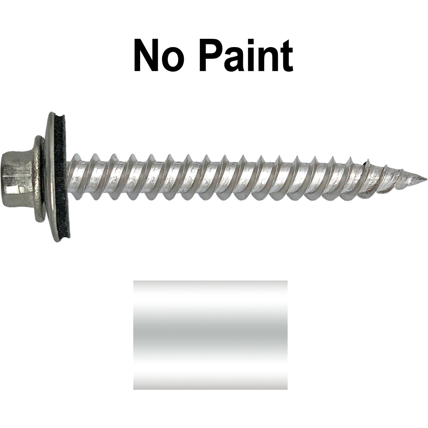 12 x 2" Stainless Steel Metal Roofing Screw - Hex ReGrip Washer Head - Self starting/self tapping - EPDM washer. Colored head.