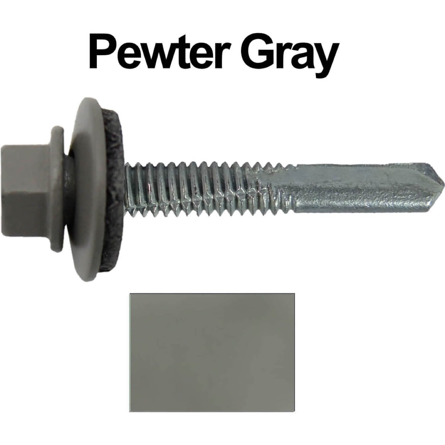 #12 x 1-1/2" Metal to Metal Type #5 Roofing Screws - Hex Head Drill Point. 9/16" EPDM Washer. Colored Head.