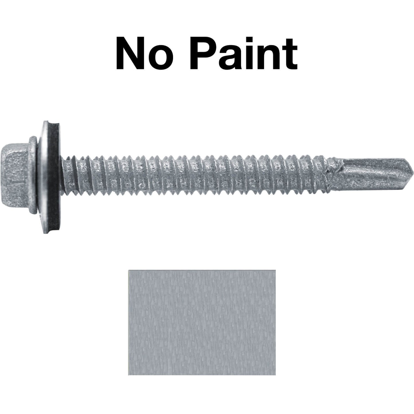 #12 x 2" Metal to Metal Type #3 Metal Roofing Screws - Hex Head Drill Point - 9/16" EPDM Washer.