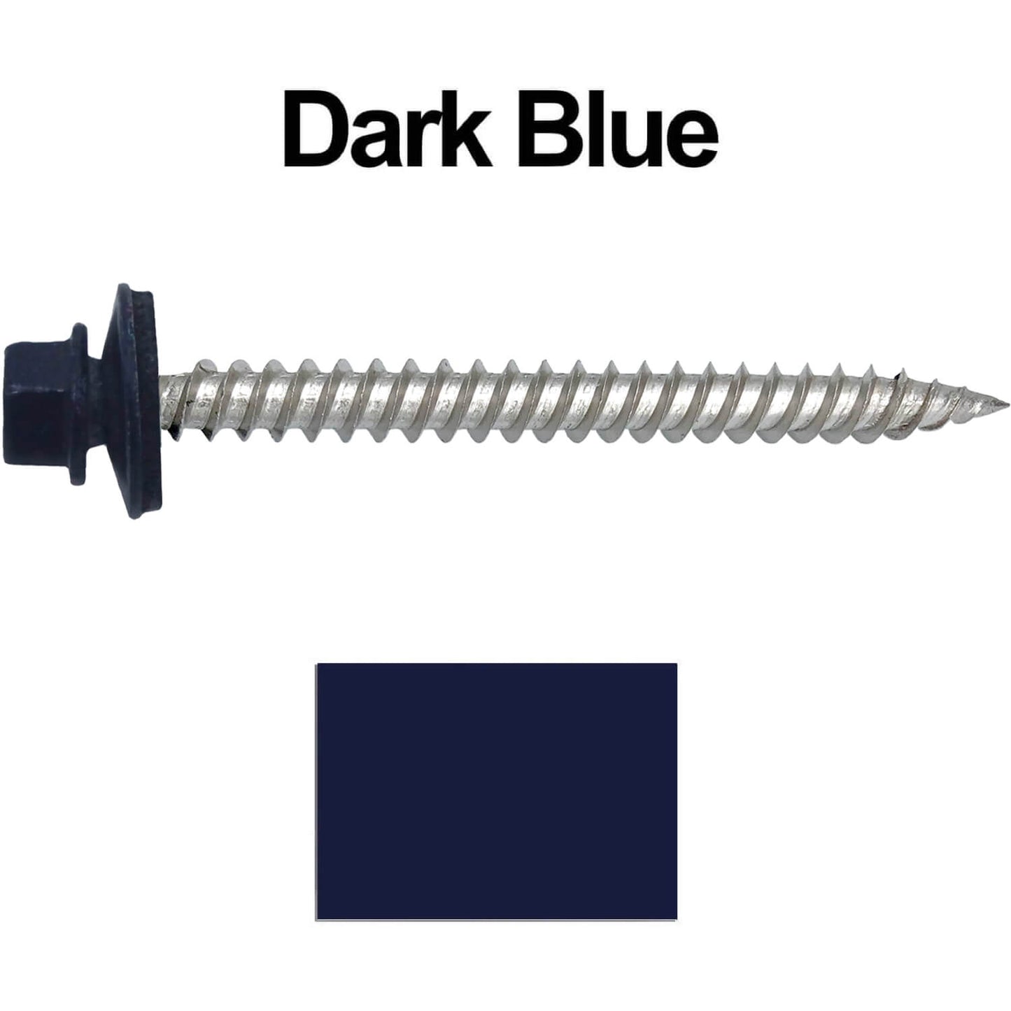 12 x 2-1/2" Stainless Steel Metal Roofing Screw - Hex Washer Head - Self starting/self tapping - EPDM washer. Colored head.