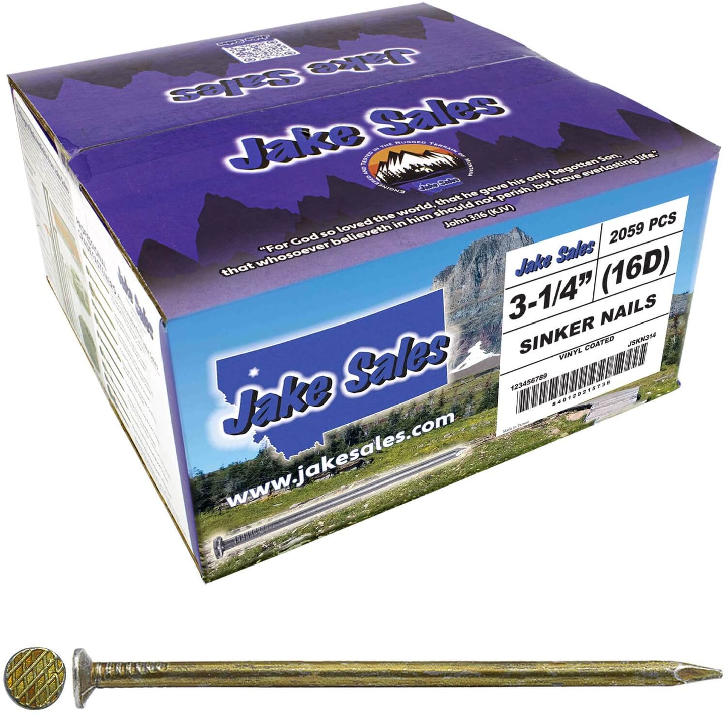 Sinker Framing Nails for General Home construction, remodeling, general carpentry vinyl coated nails. Used for interior framing and structural fastening