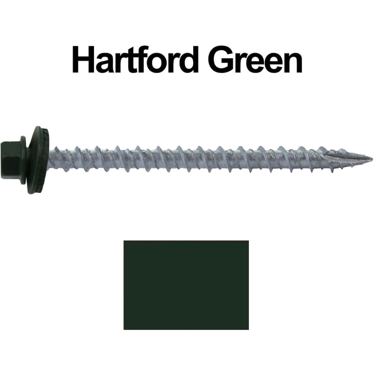 #10 x 2-1/2" Metal ROOFING SCREWS - Hex Washer Head - Self starting/self tapping - EPDM washer. Colored head.