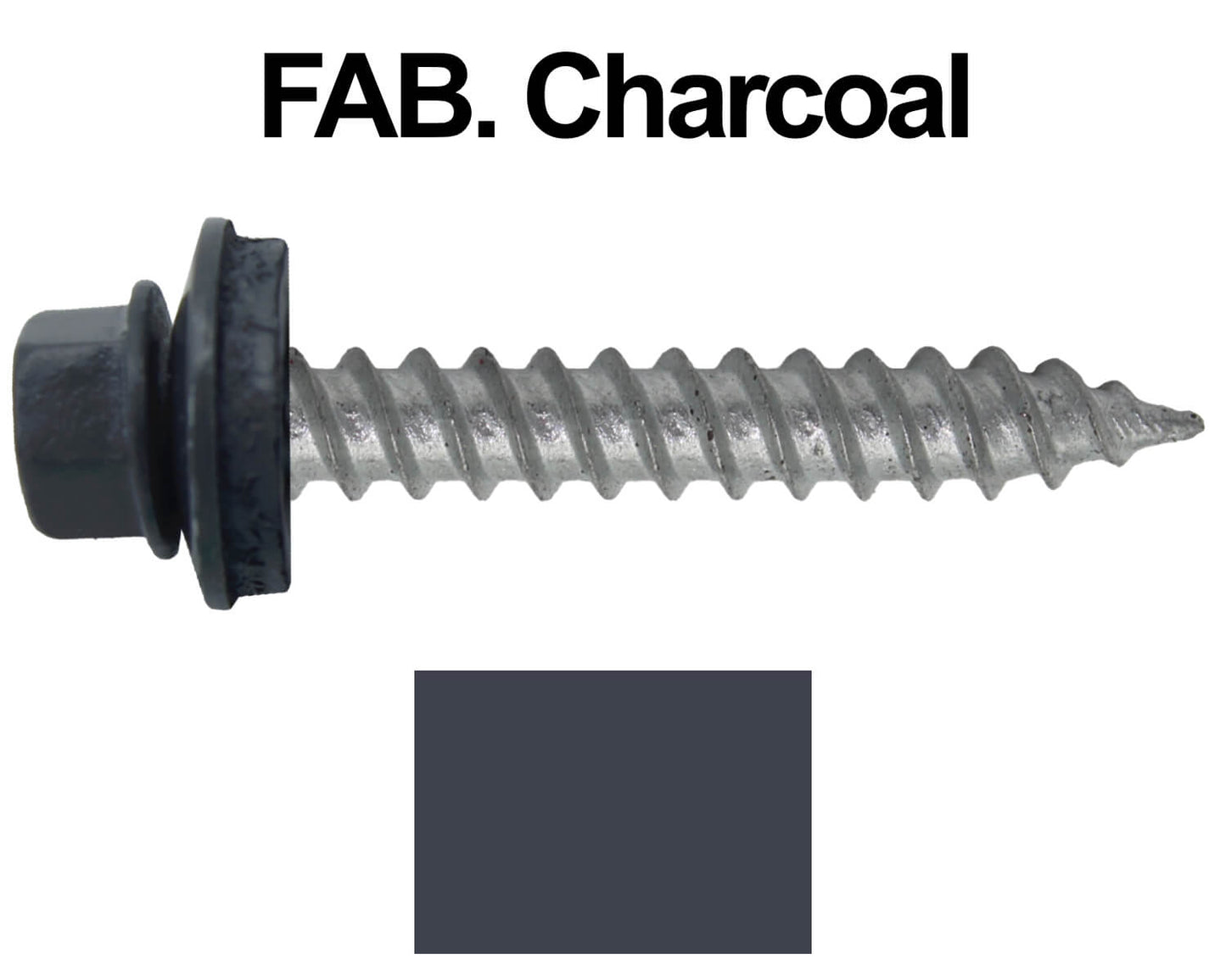 12 x 1-1/2" Metal ROOFING SCREWS - Hex Washer Head - Self starting/self tapping - EPDM washer. Colored head.