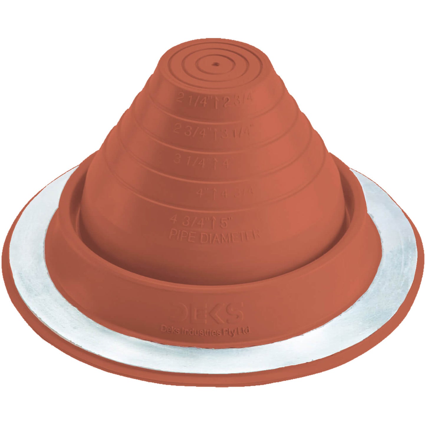 Dektite Round EPDM Pipe Flashings in Multiple Colors and Three Different Sizes. Continuous Service Temperature Ranges of -58F to 239F (EPDM)