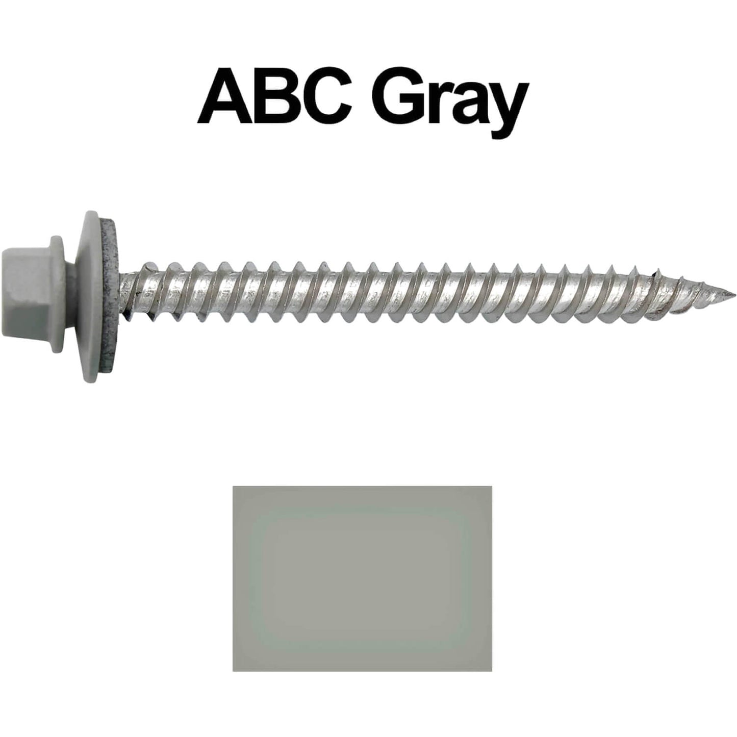12 x 2-1/2" Stainless Steel Metal Roofing Screw - Hex Washer Head - Self starting/self tapping - EPDM washer. Colored head.