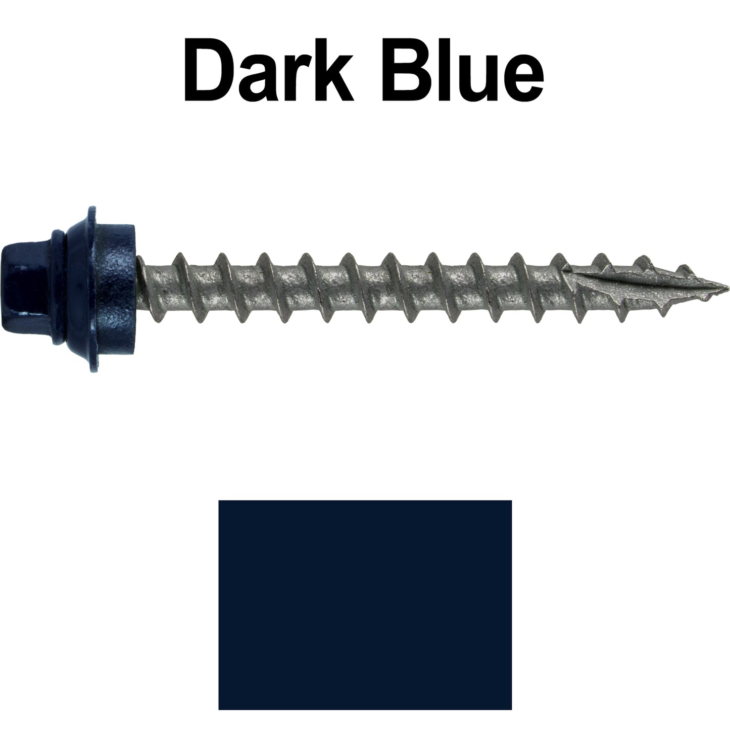 12 X 2" Metal Roofing Screws For OSB and Plywood - Galvanized Metal to Wood Type 17 Tip - 1/4" Hex Head - Assembled EPDM Washer