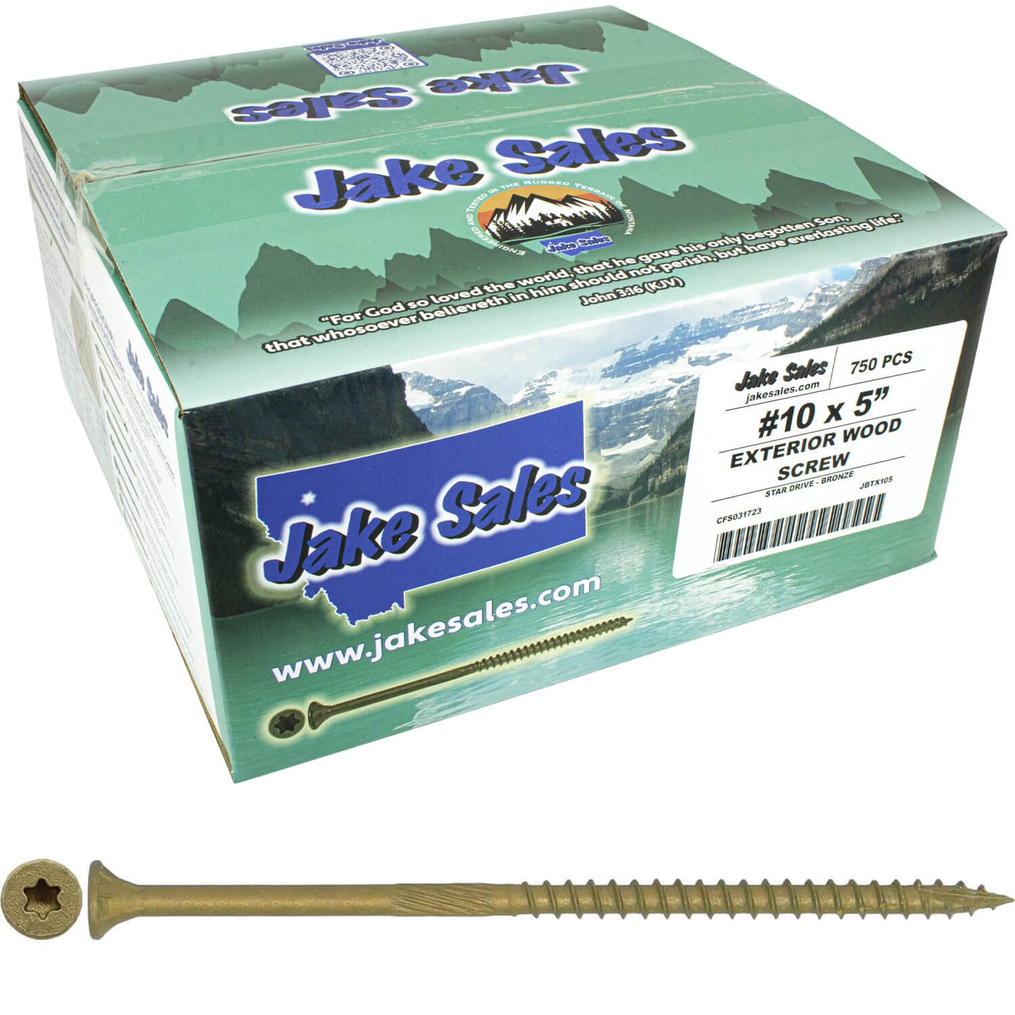 #10 x 2" - 6" Bronze Exterior Coated Wood Screw Torx/Star Drive Head - Multipurpose Exterior Coated Torx/Star Drive Wood Screws