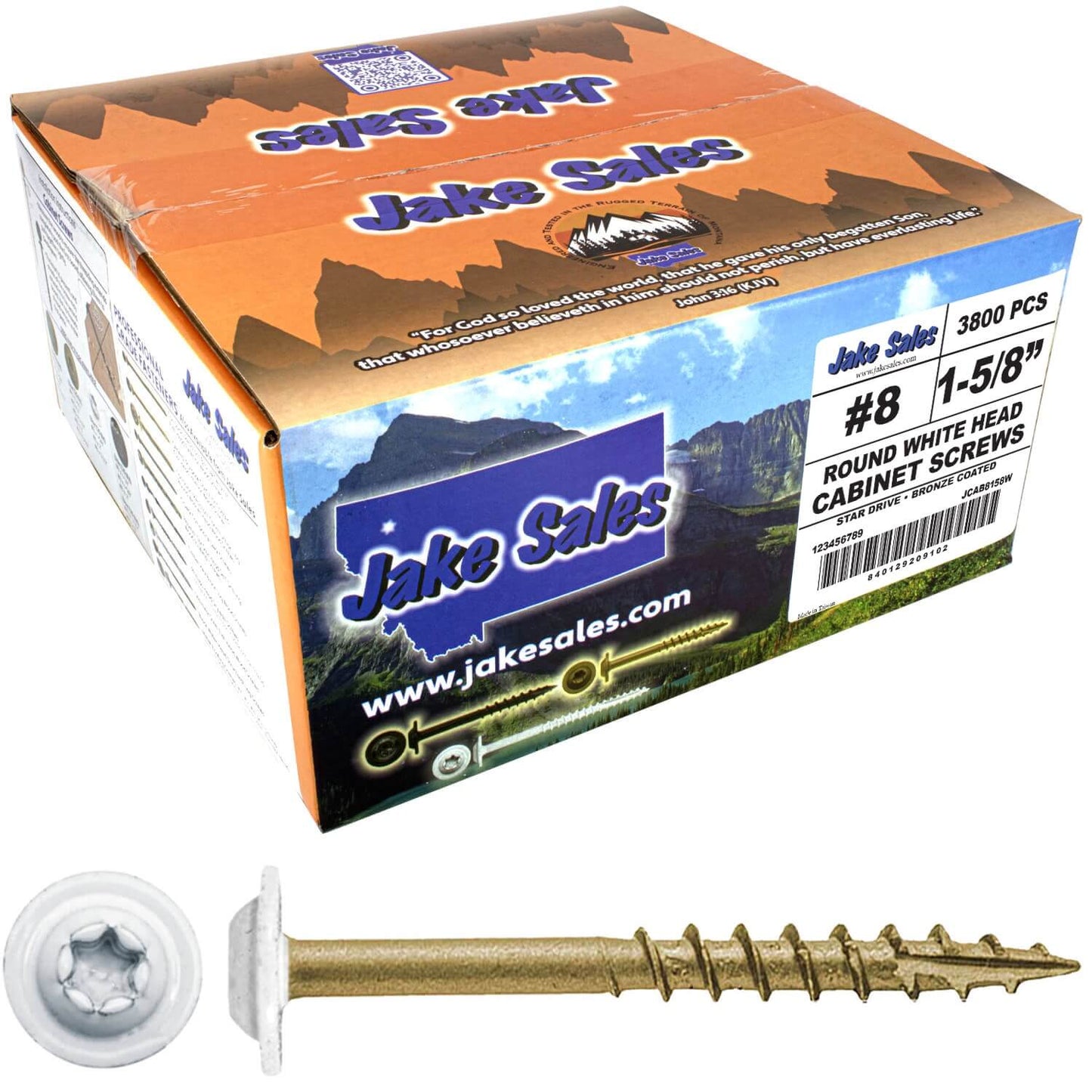 Bronze Star Exterior WHITE Coated Round Head - Cabinet Wood Screw with Torx/Star Drive Head. Multipurpose Exterior/Interior Coated Torx/Star Drive Wood Screws