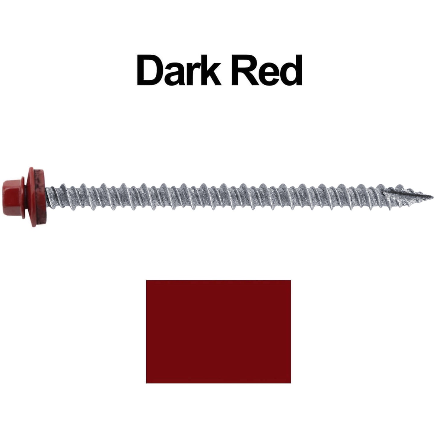 #10 x 3" Metal ROOFING SCREWS - Hex Washer Head - Self starting/self tapping - EPDM washer. Colored head.