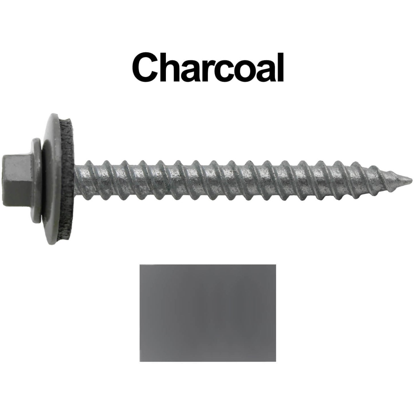 #12 x 2" RE-GRIP METAL ROOFING SCREWS - Hex Washer Head - Self starting/self tapping - EPDM washer. Colored head.
