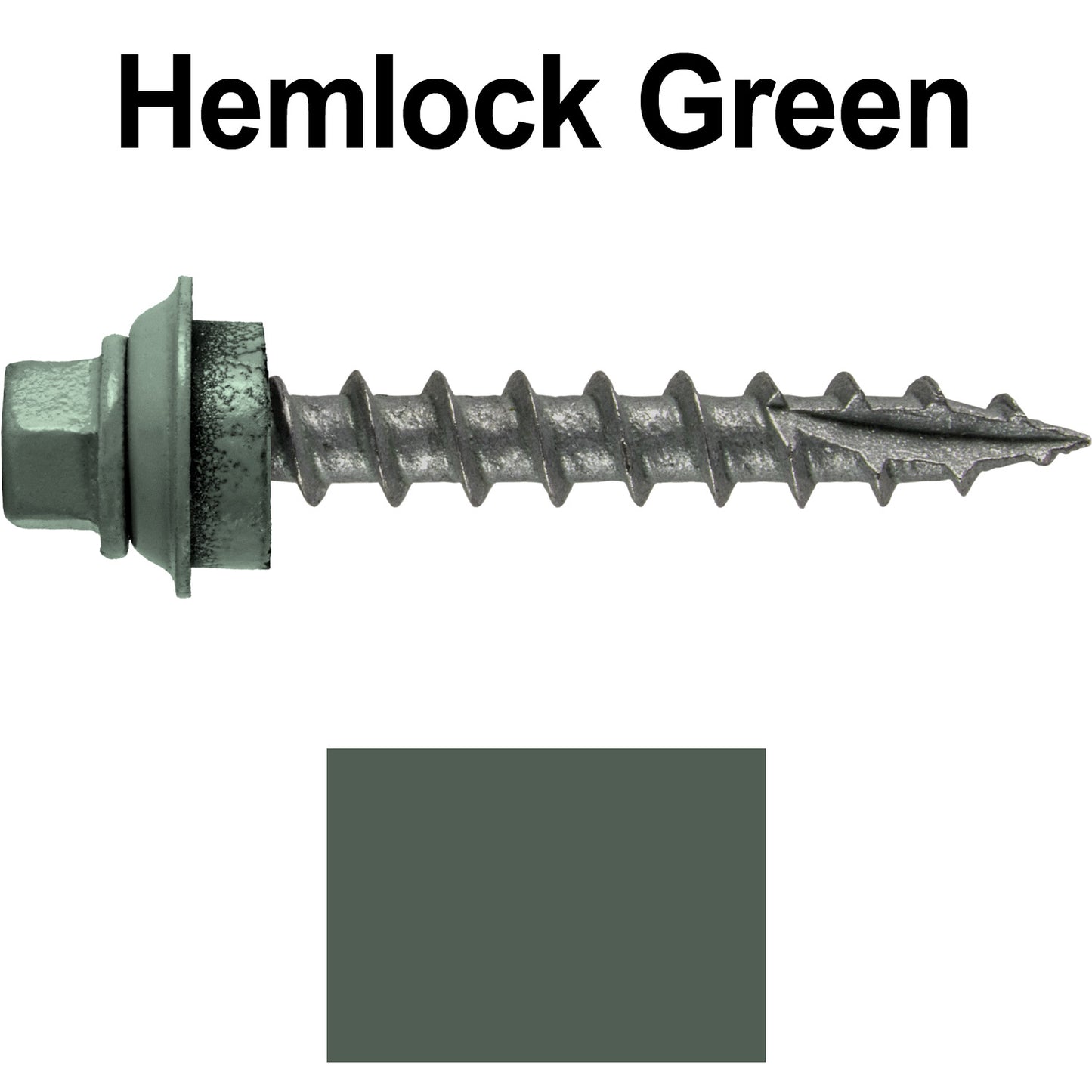 12 X 1-1/2" Metal Roofing Screws For OSB and Plywood - Galvanized Metal to Wood Type 17 Tip - 1/4" Hex Head - Assembled EPDM Washer