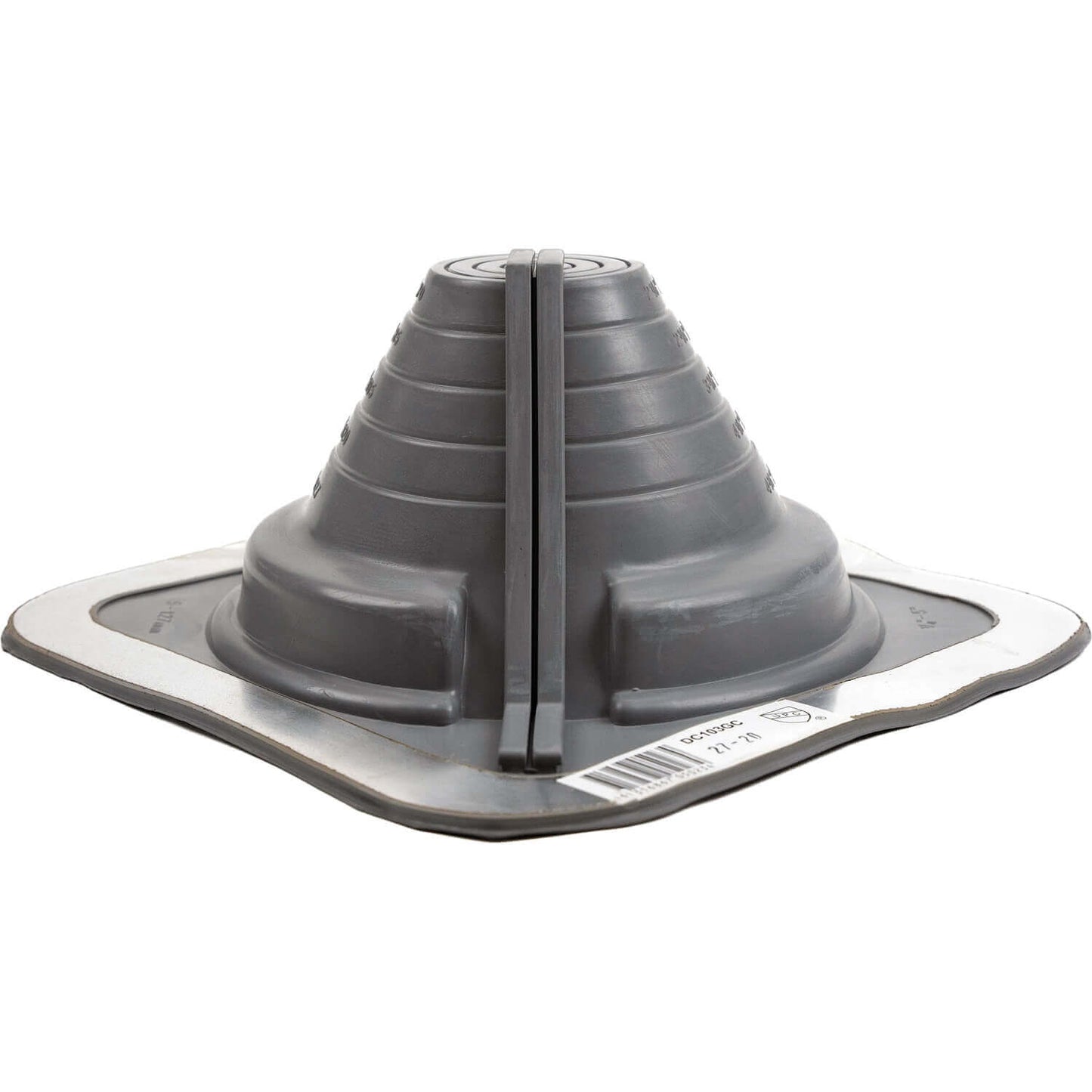 GRAY DEKTITE SQUARE BASE COMBO PIPE FLASHING BOOT: EPDM Square Base Flexible Pipe Flashing Dektite