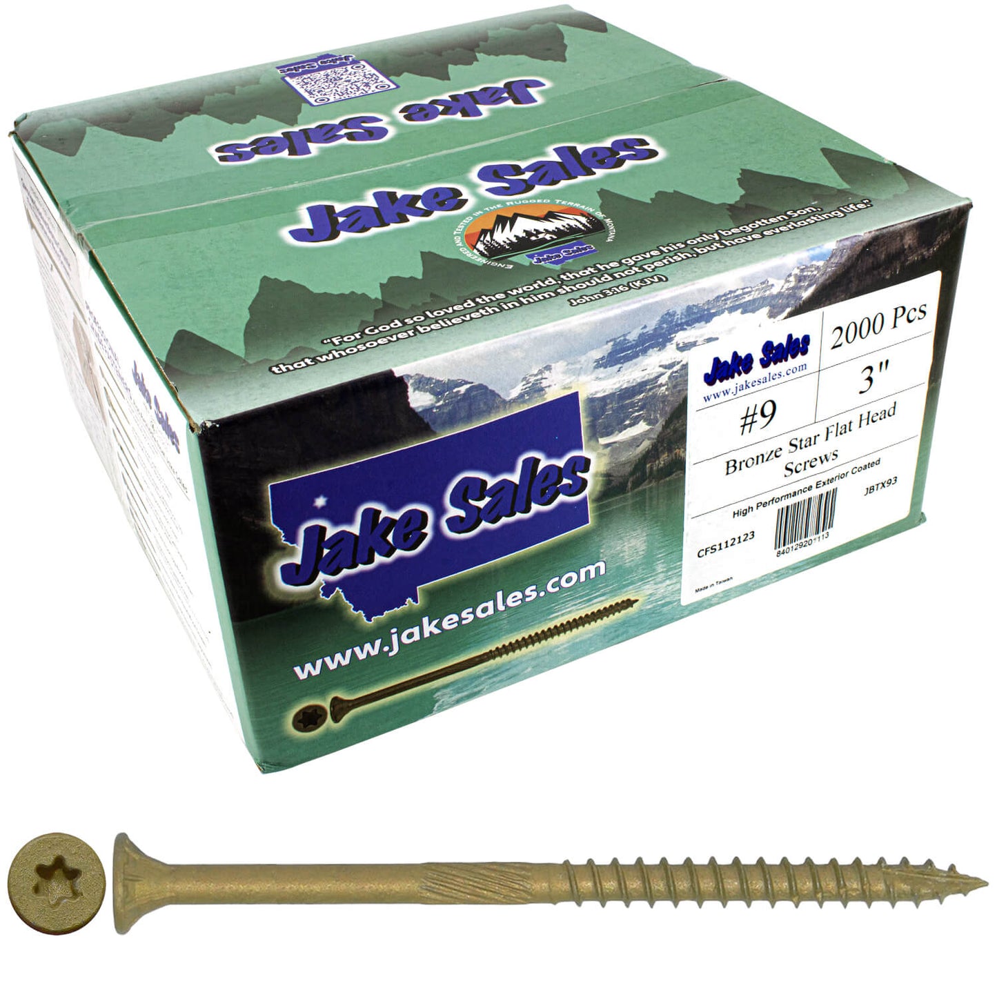 #9 x 1-1/2" - 3-1/8" Bronze Exterior Coated Wood Screw Torx/Star Drive Head - Multipurpose Exterior Coated Torx/Star Drive Wood Screws