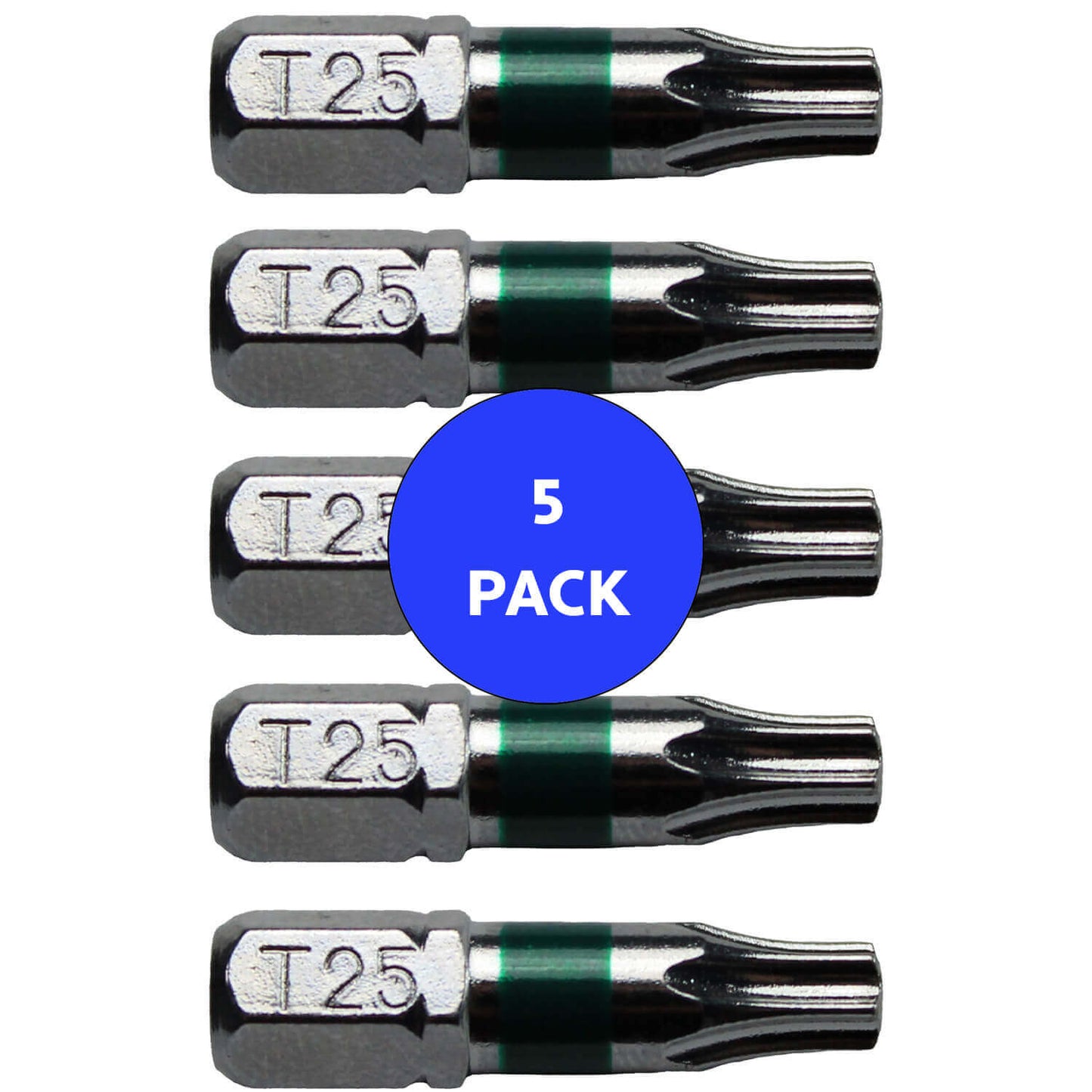 T25 (T-25) Torx/Star Driver Bit - Color Coded Torx/Star Drive Quick Change Shank Bit for Screws and Fasteners Requiring T25 (T-25) Size Bits