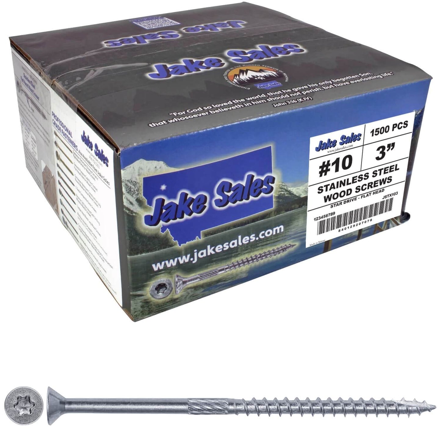 #10 Silver Star Stainless Steel Wood Screw Torx/Star Drive Head - 300 Series Stainless Steel Torx/Star Drive Wood Screws