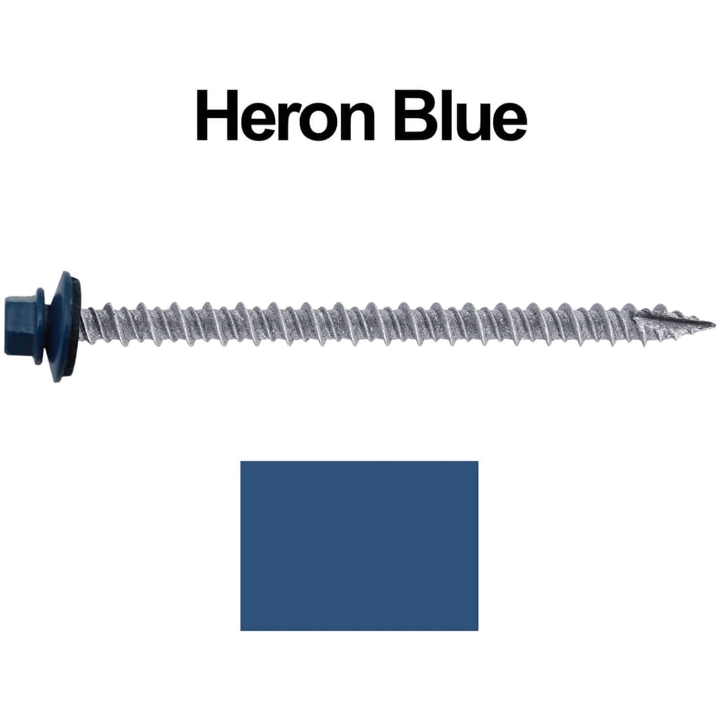 #10 x 3" Metal ROOFING SCREWS - Hex Washer Head - Self starting/self tapping - EPDM washer. Colored head.