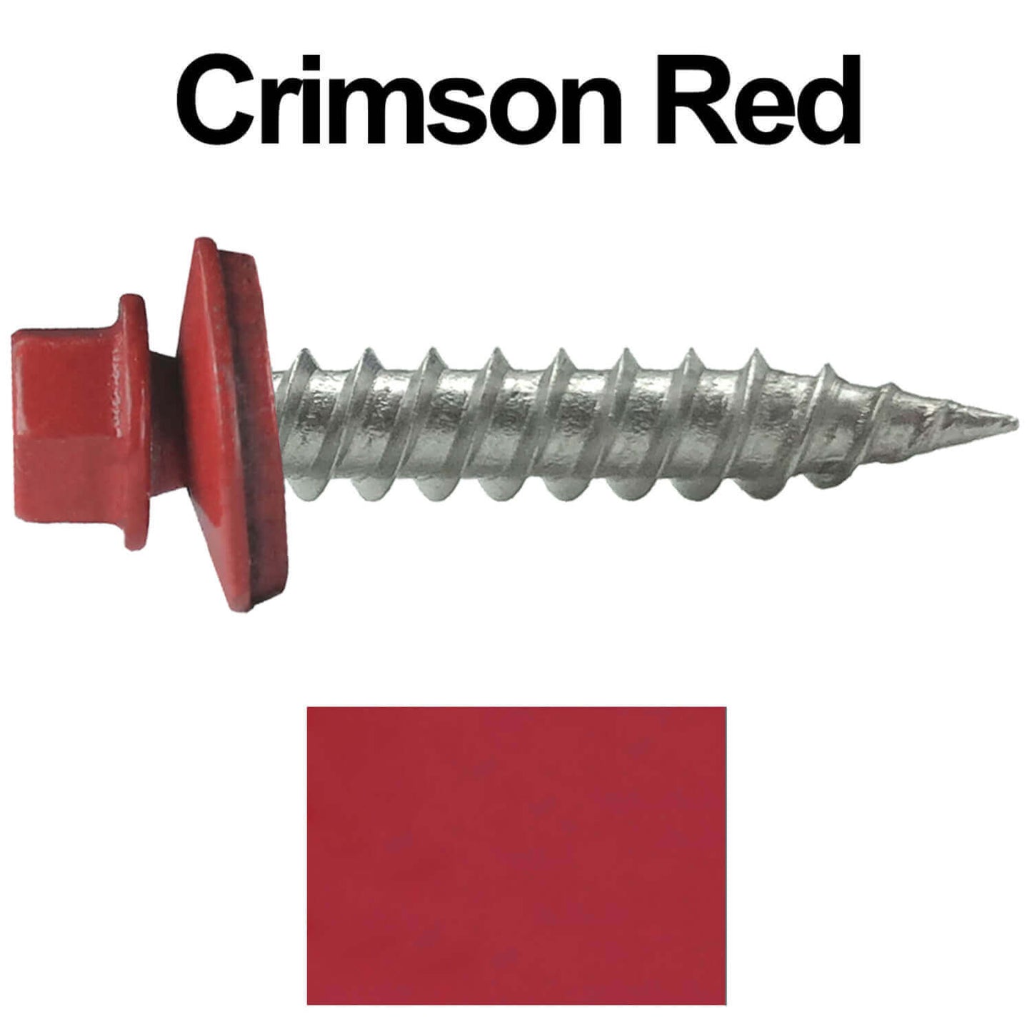 #9 x 1" Stainless Steel Metal Roofing Screws - Hex Washer Head - Self-Piercing (SP) tip metal to wood siding screws. EPDM washer. Colored head.