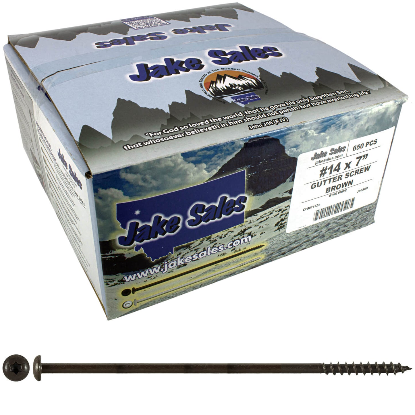 #14 x 7" Ceramic Coated Torx/Star Drive Gutter Screws - For Fastening Gutters to Wood - Torx/Star T-30 Drive Head