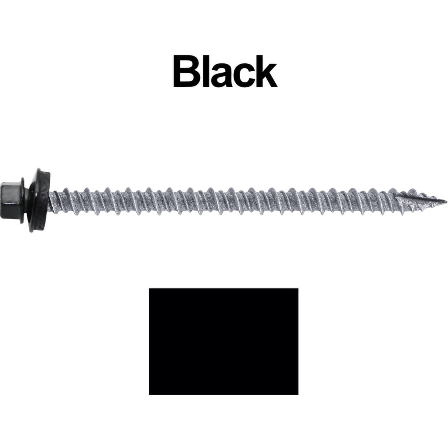 #10 x 3" Metal ROOFING SCREWS - Hex Washer Head - Self starting/self tapping - EPDM washer. Colored head.
