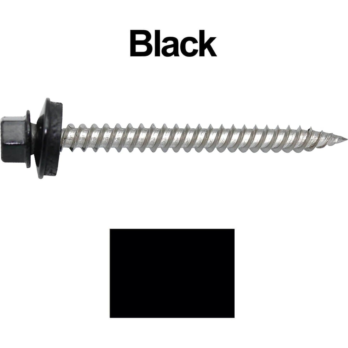 12 x 2-1/2" Stainless Steel Metal Roofing Screw - Hex Washer Head - Self starting/self tapping - EPDM washer. Colored head.