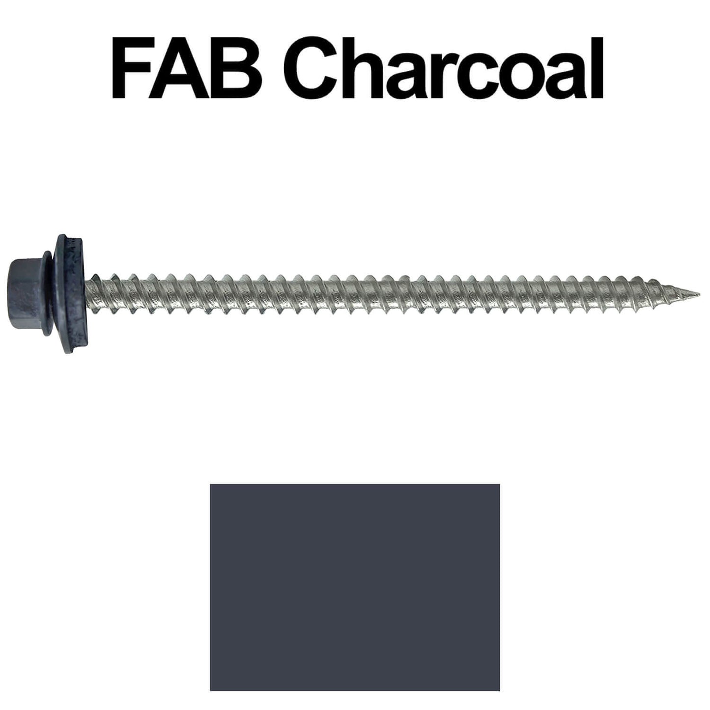 #9 x 3" Stainless Steel Metal Roofing Screws - Hex Washer Head - Self starting/self tapping - EPDM washer. Colored head.