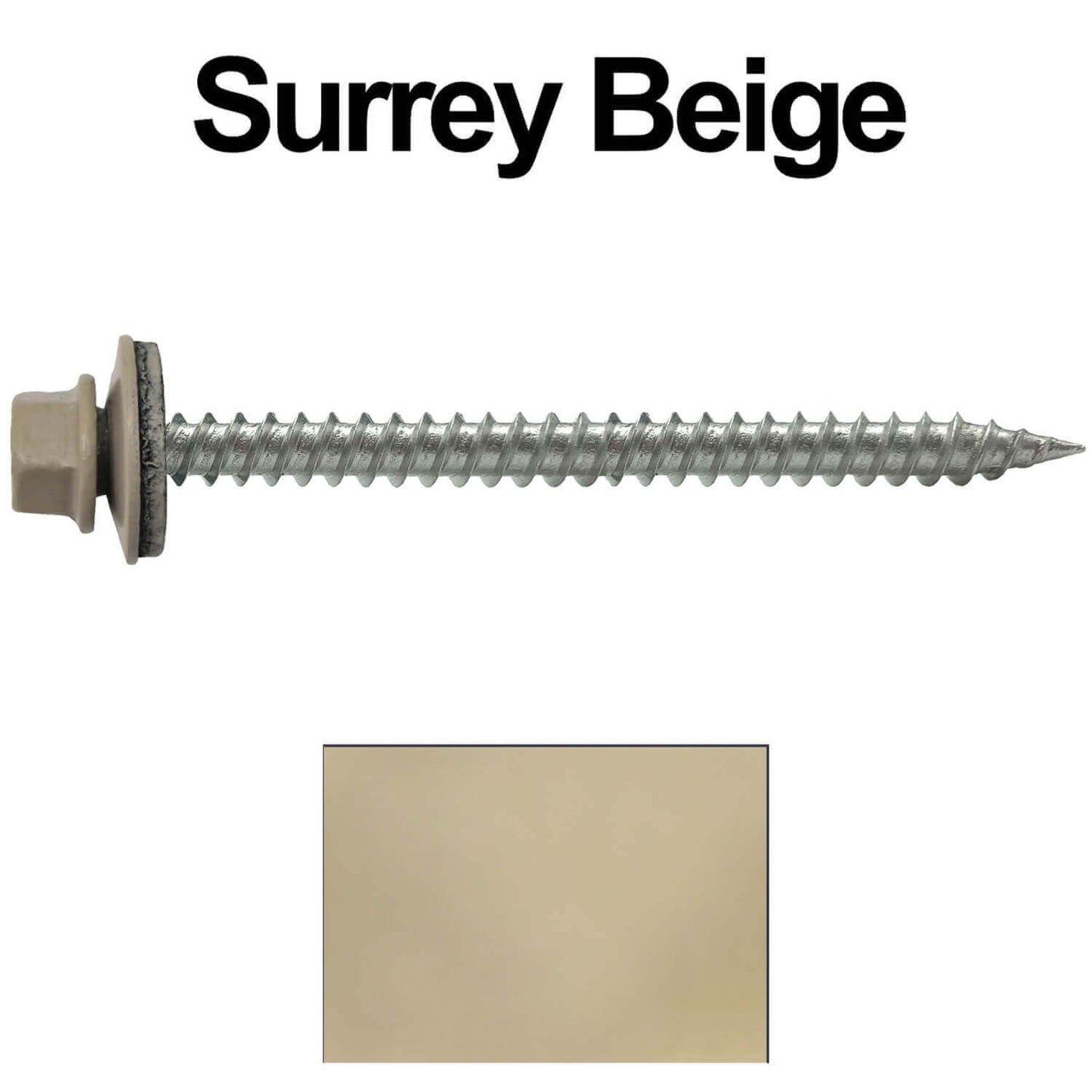 9 x 2-1/2" - Stainless Steel Metal Roofing Screws - Hex Washer Head - Self starting metal to wood siding screws. EPDM washer. Colored head.