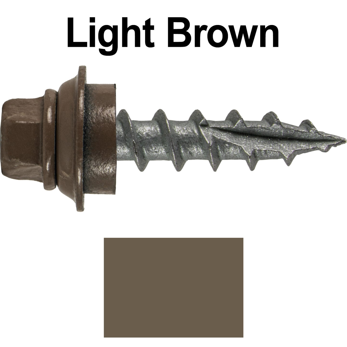 12 X 1" Metal Roofing Screws For OSB and Plywood - Galvanized Metal to Wood Type 17 Tip - 1/4" Hex Head - Assembled EPDM Washer