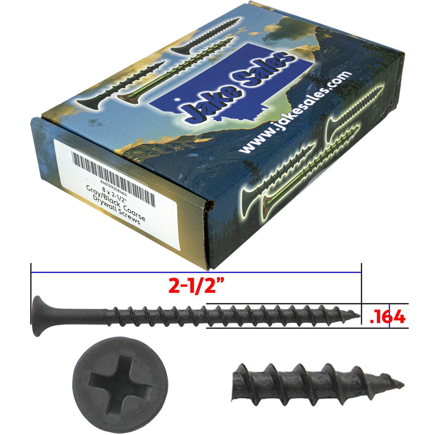 Gray Phosphate Coarse Thread Drywall Screws - Drywall, Gypsum board, Sheet rock, Plasterboard Screws. Use for all purpose wood screws.