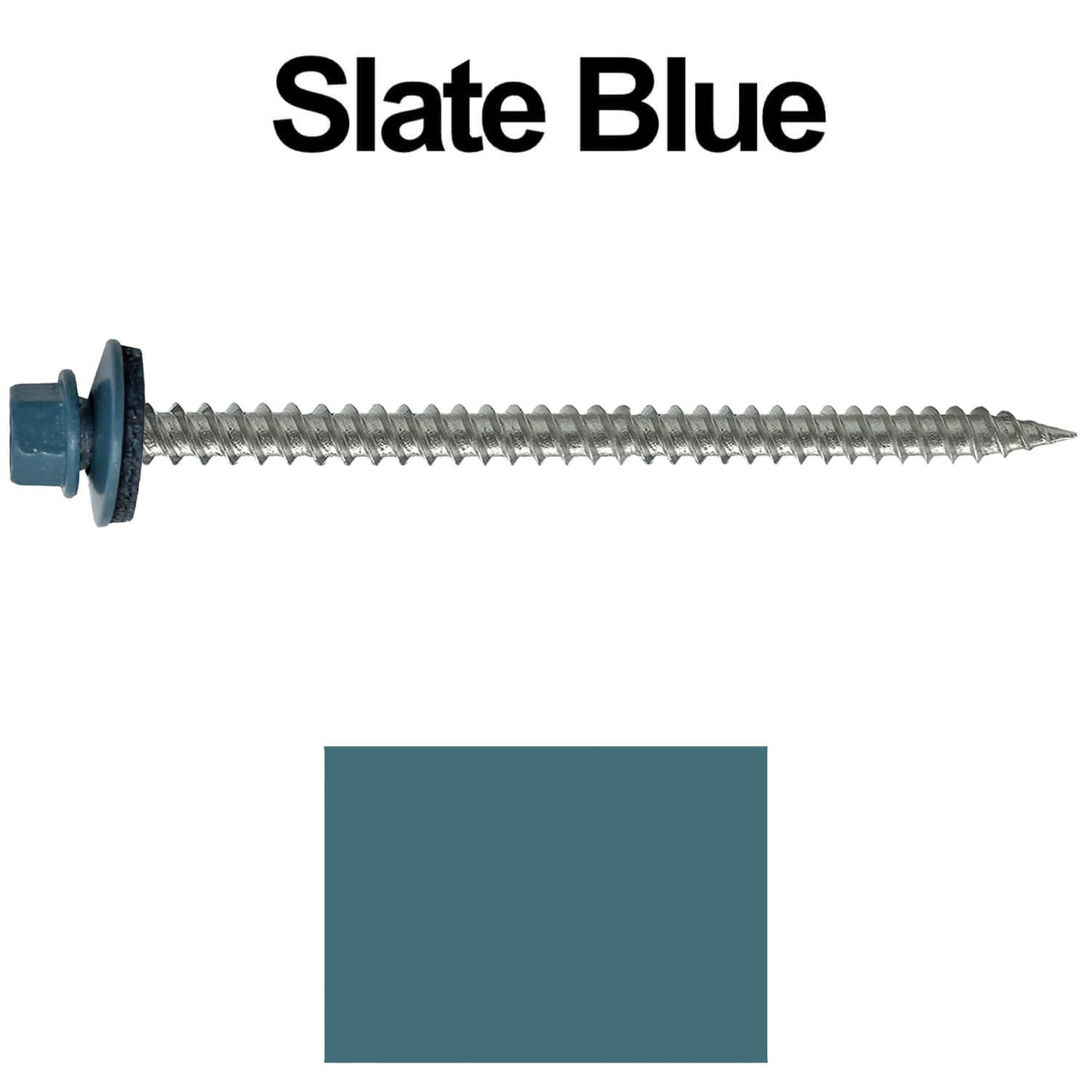 #9 x 3" Stainless Steel Metal Roofing Screws - Hex Washer Head - Self starting/self tapping - EPDM washer. Colored head.