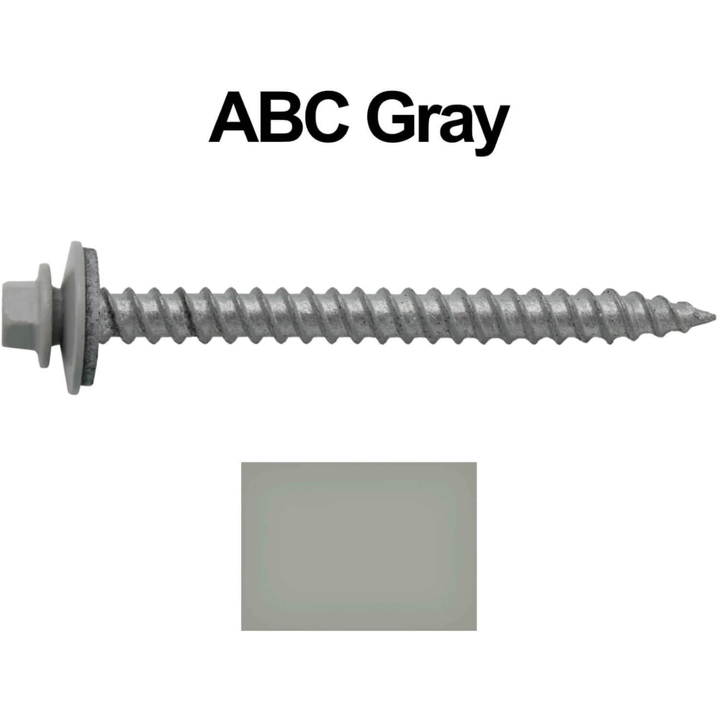 12 x 2-1/2" Metal ROOFING SCREWS - Hex Washer Head - Self starting/self tapping - EPDM washer. Colored head.