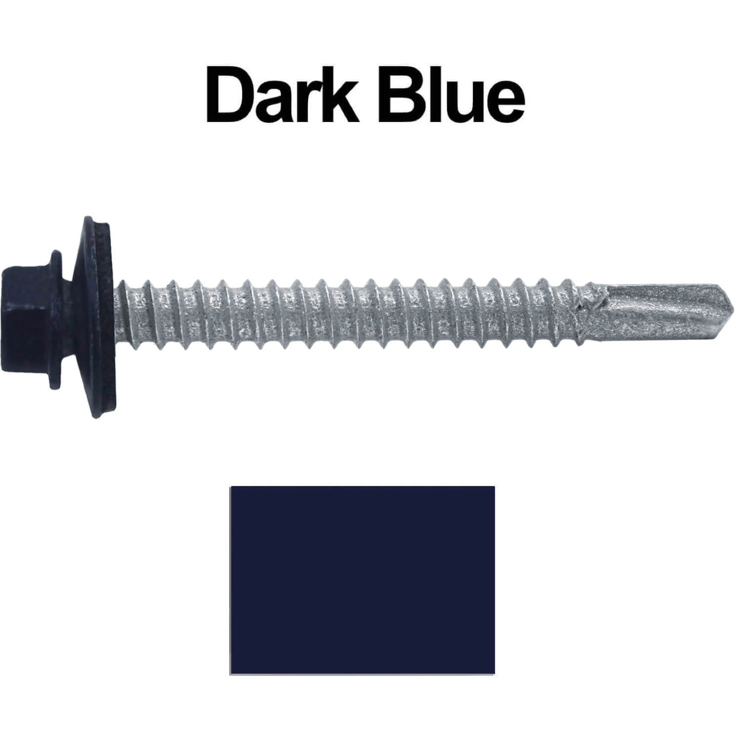 #12 x 2" Metal to Metal Type #3 Metal Roofing Screws - Hex Head Drill Point - 9/16" EPDM Washer.