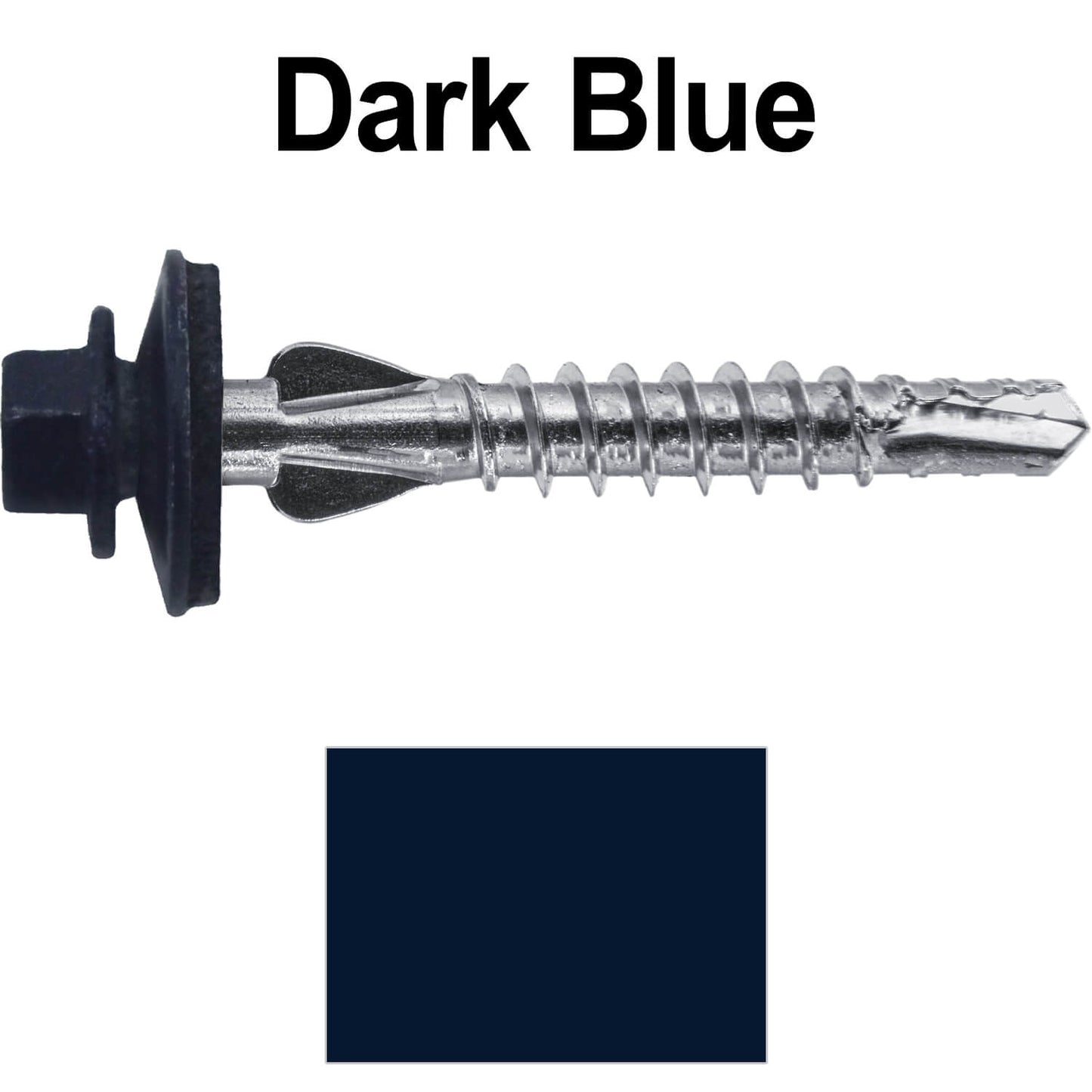 12 X 1-1/2" PFP STAINLESS STEEL Fastener - 1/4" Washer Hex Head - #3 Drill Point Tip - For Polycarbonite, Fiberglass and PVC sheeting. Colored head.