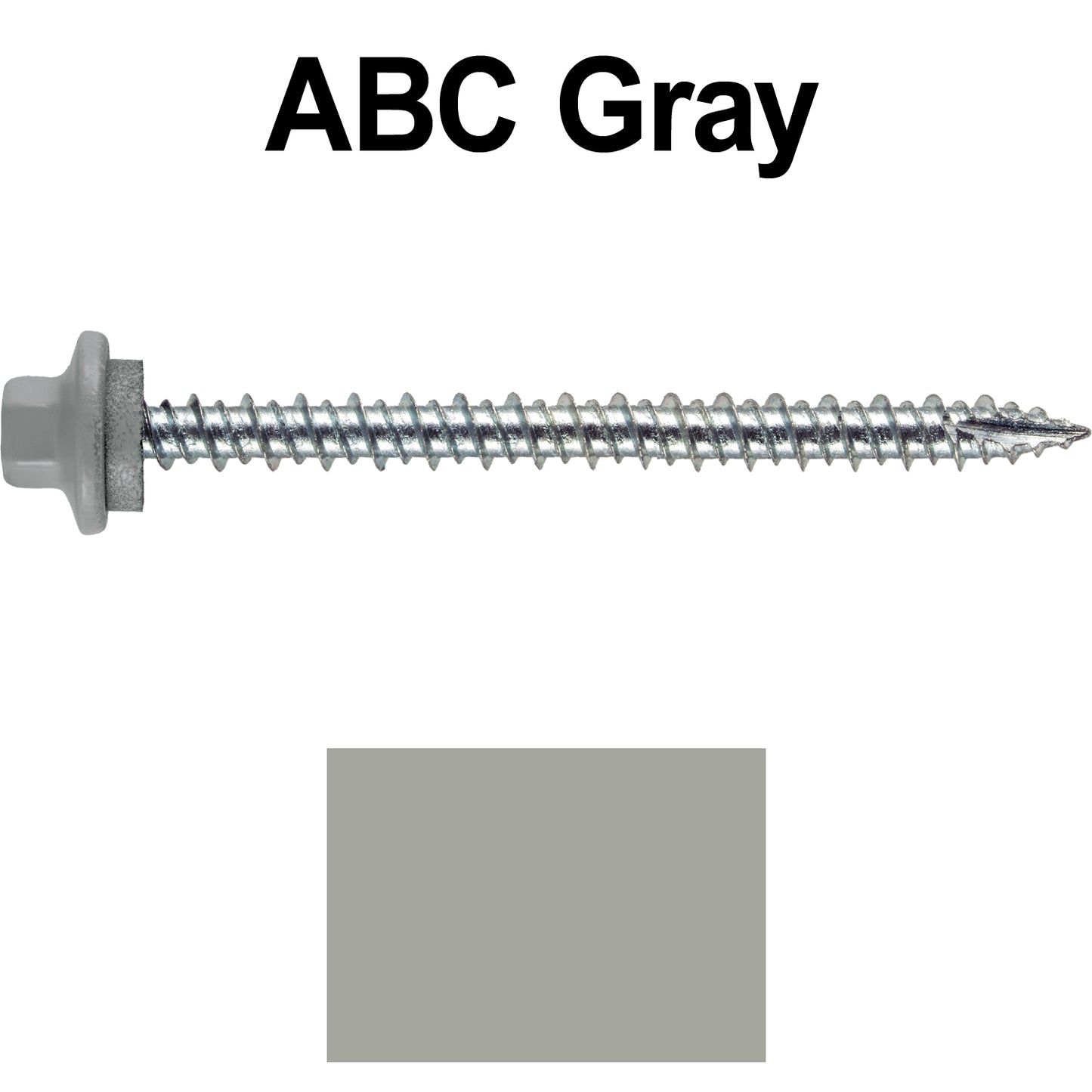10 x 2-1/2” - STAINLESS HEX / ZINC Sheet Metal Roof Screw. Self starting metal to wood siding screws. EPDM washer. Colored head.