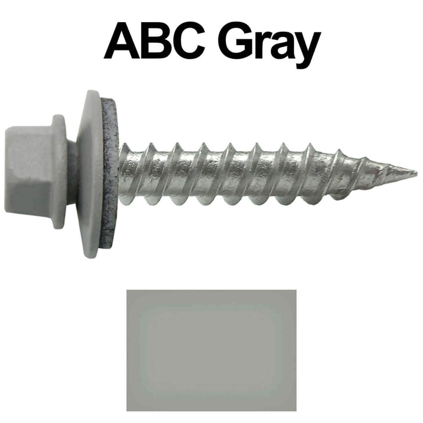#9 x 1" Stainless Steel Metal Roofing Screws - Hex Washer Head - Self-Piercing (SP) tip metal to wood siding screws. EPDM washer. Colored head.