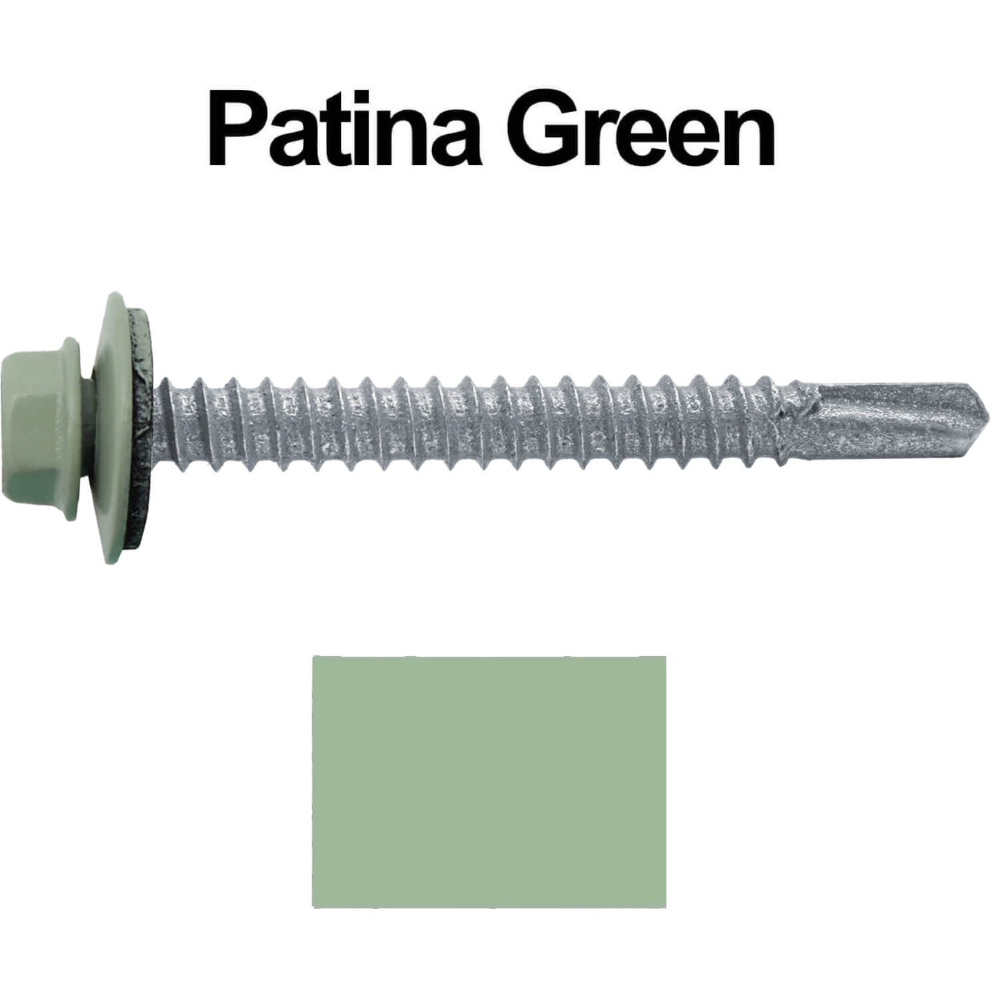 #12 x 2" Metal to Metal Type #3 Metal Roofing Screws - Hex Head Drill Point - 9/16" EPDM Washer.