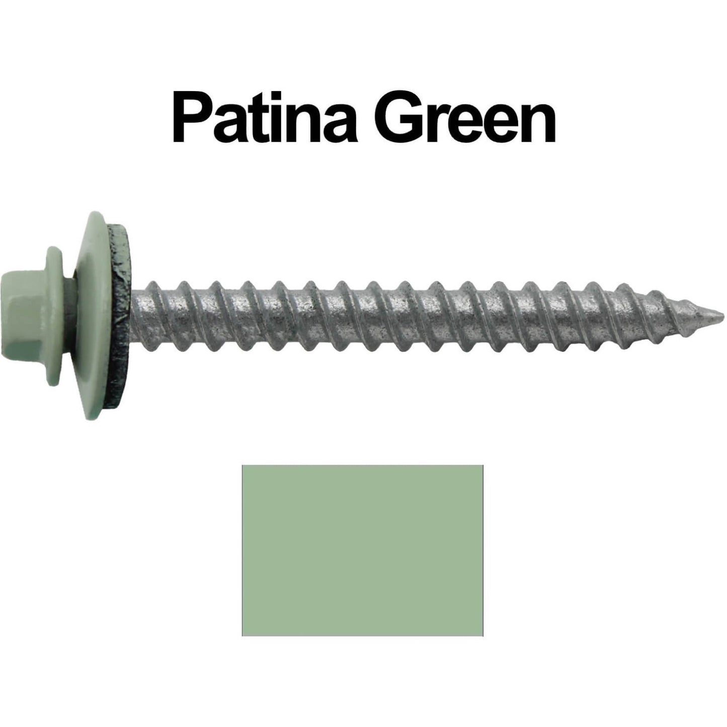#12 x 2" RE-GRIP METAL ROOFING SCREWS - Hex Washer Head - Self starting/self tapping - EPDM washer. Colored head.