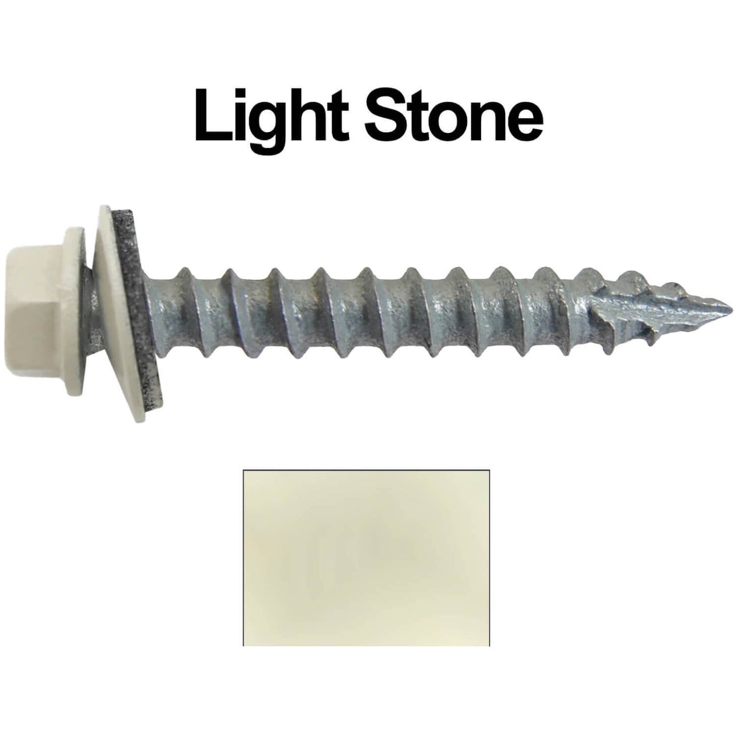 #14 x 1-1/2" Metal ROOFING SCREWS - Hex Washer Head - Self starting/self tapping - EPDM washer. Colored head.