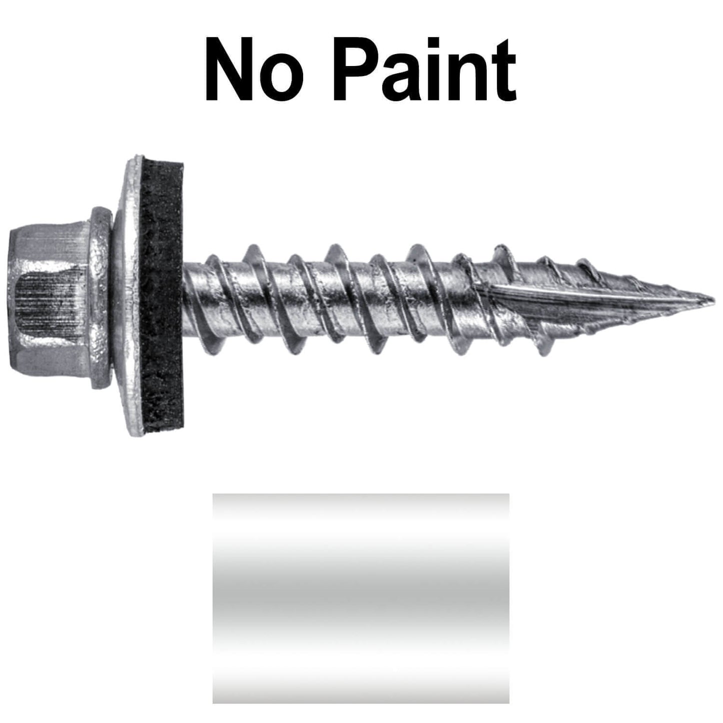 #9 x 1" Stainless Steel Metal Roofing Screws - Hex Washer Head - Self-Piercing (SP) tip metal to wood siding screws. EPDM washer. Colored head.