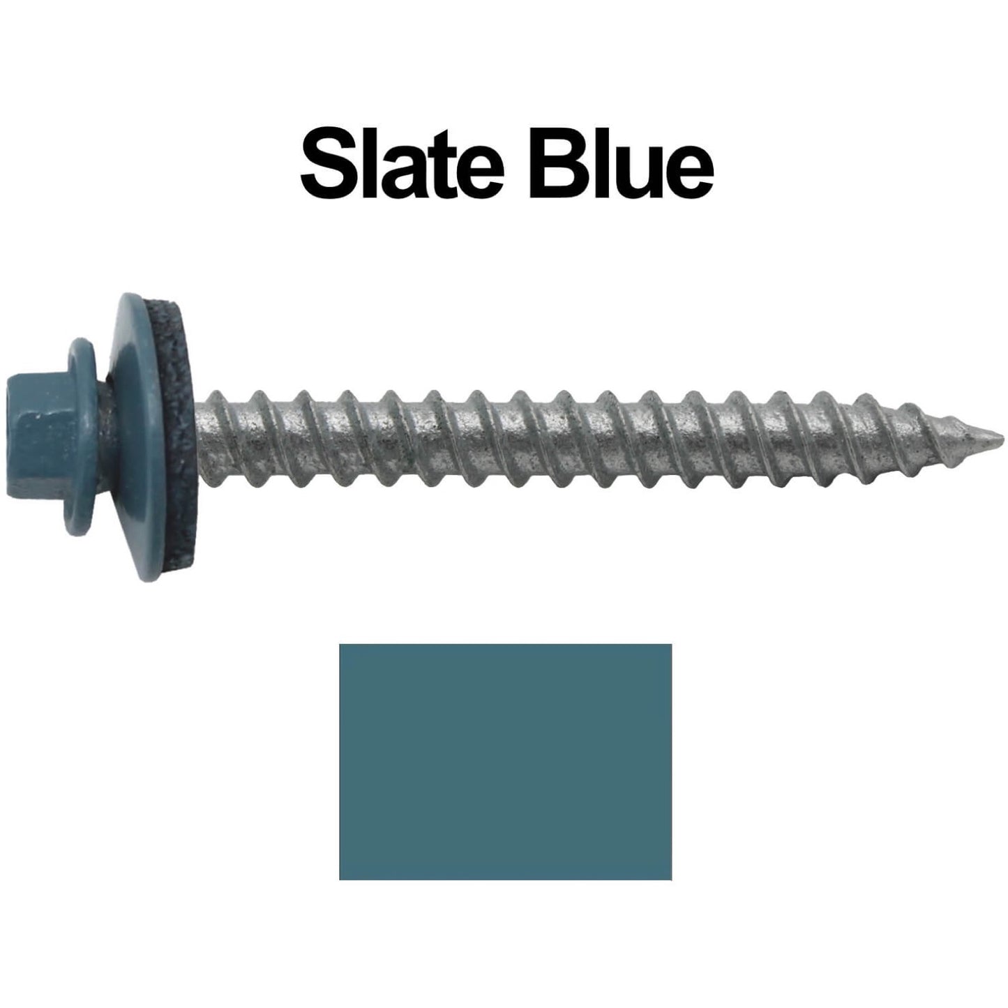 #12 x 2" RE-GRIP METAL ROOFING SCREWS - Hex Washer Head - Self starting/self tapping - EPDM washer. Colored head.