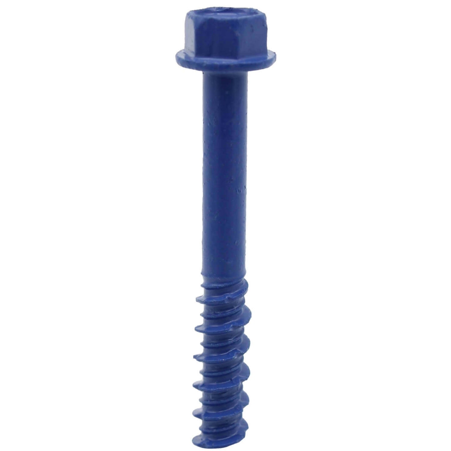 Blue Carbon Steel Hex Head Concrete Anchor Screws. Carbon Steel Hardened - Interior & Exterior Coated Rust and Corrosion Resistant Screws
