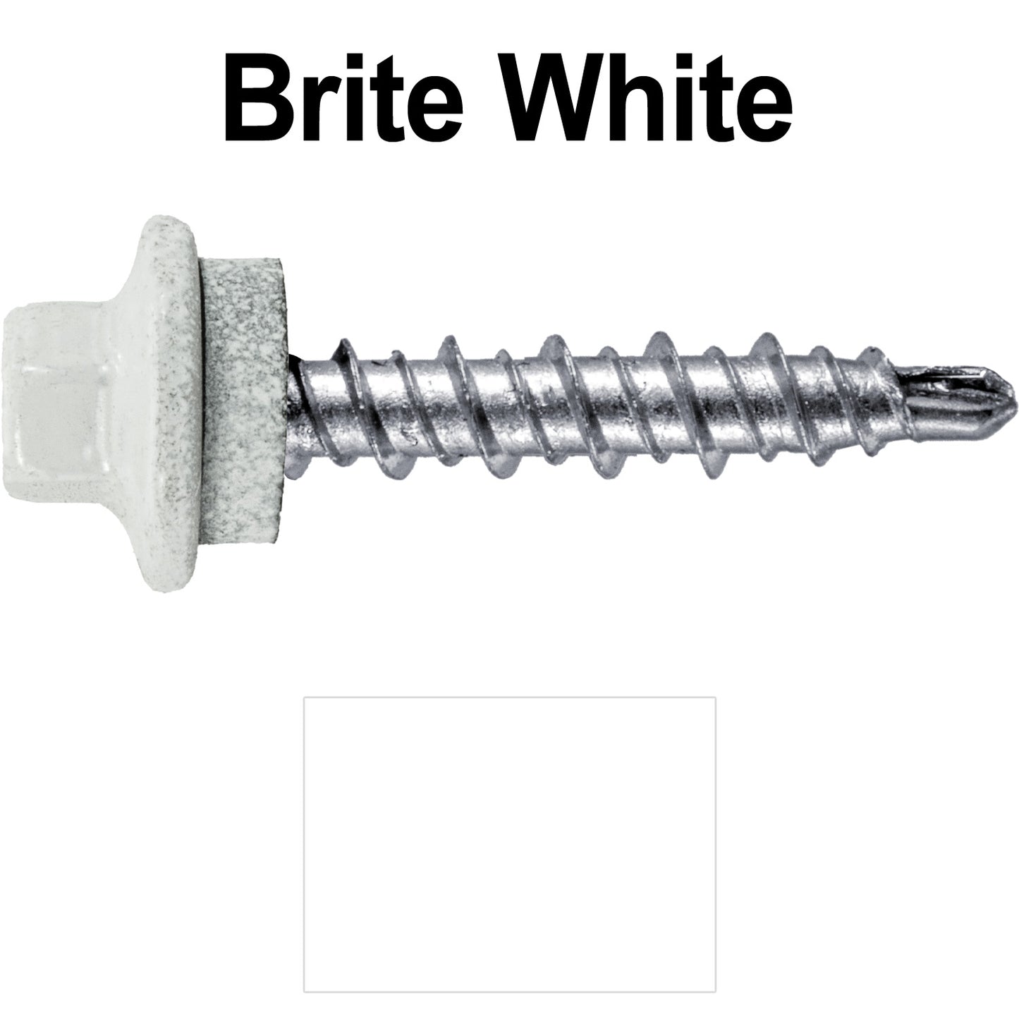 #10 x 1" Stainless Steel Mini Driller Sheet Metal Roofing Screw - Hex Washer Cap - Self starting metal to wood siding screws - EPDM washer. Colored Head.