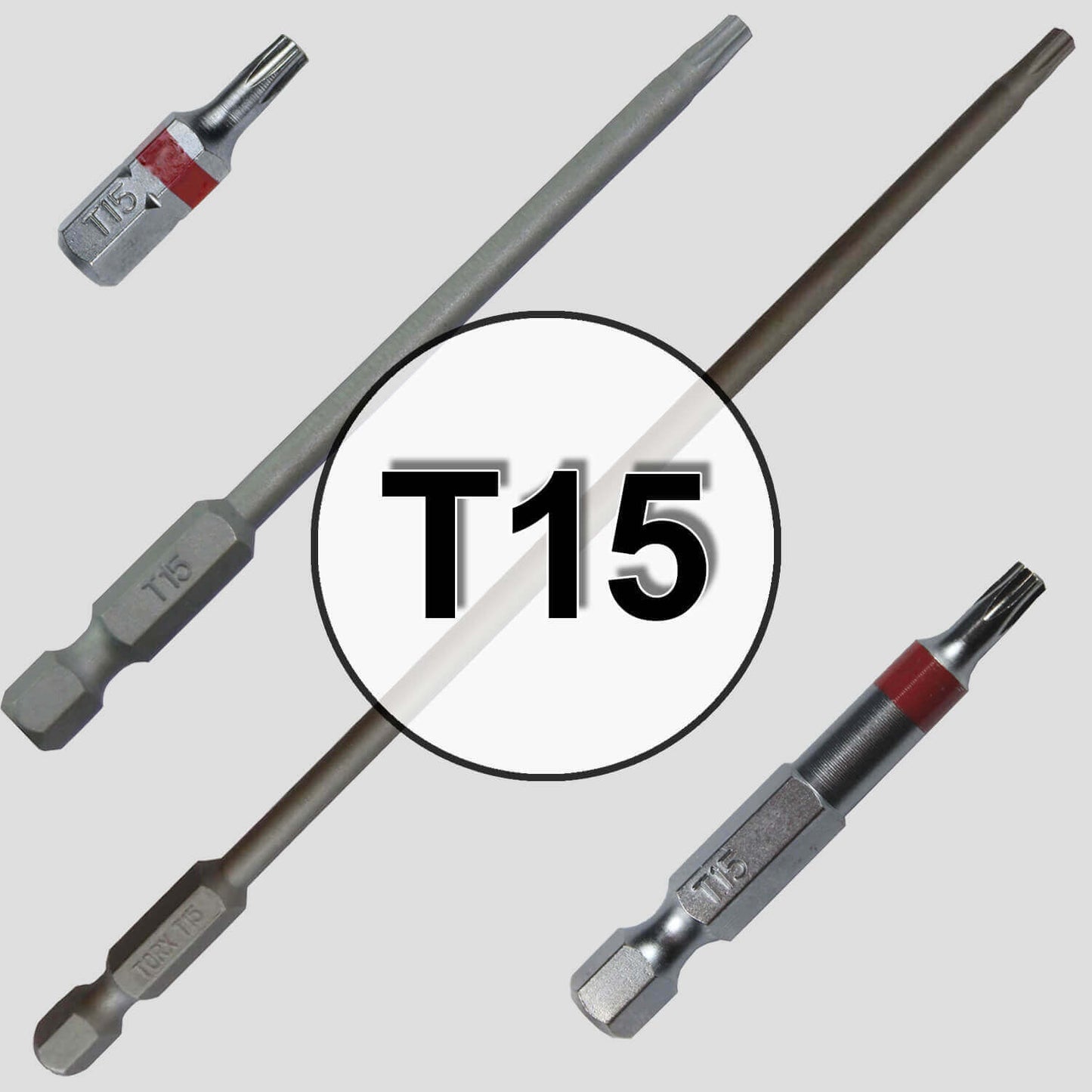 T15 (T-15) Torx/Star Driver Bit - Color Coded Torx/Star Drive Bit for Screws and Fasteners